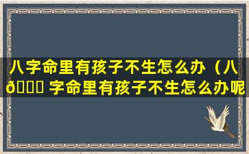 八字命里有孩子不生怎么办（八 🐋 字命里有孩子不生怎么办呢）